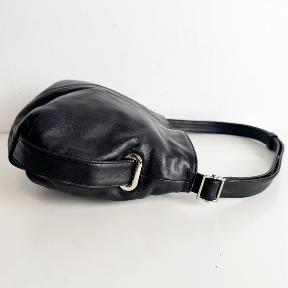 Bruno Rossi Black Leather Shoulder Bag - Picture 2 of 9